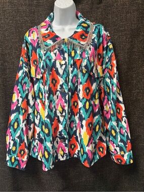 Savanna Jane Rhinestone Fringe Corduroy Jacket